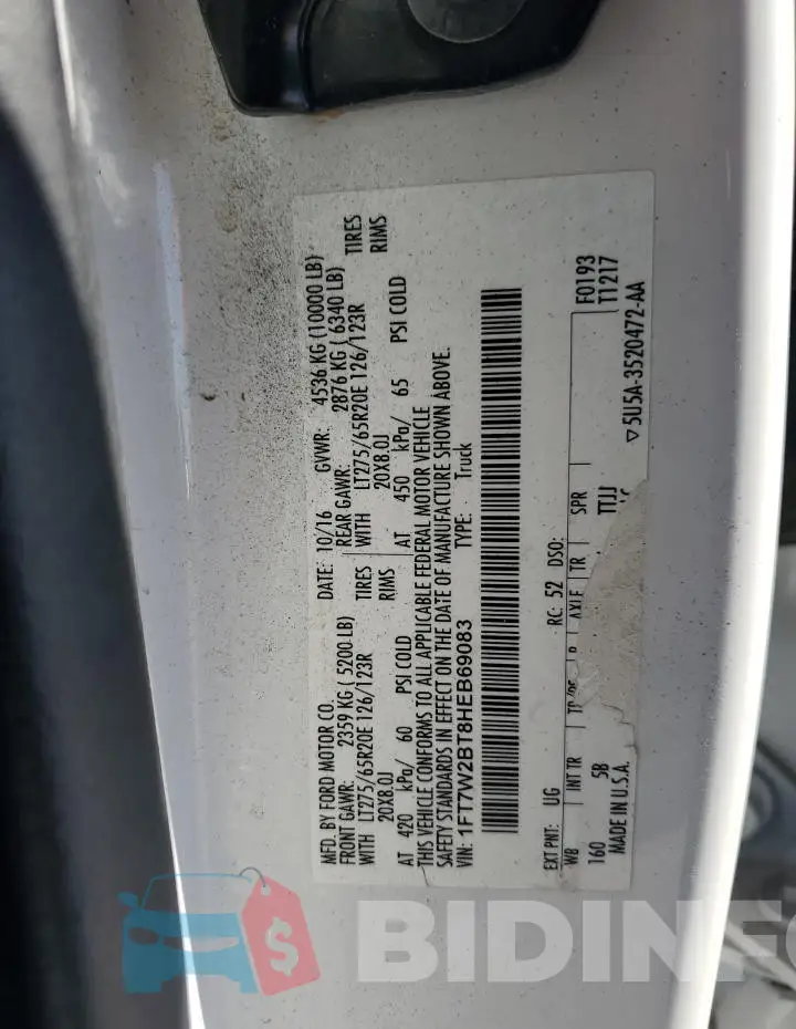 1FT7W2BT8HEB69083 Photo# 12