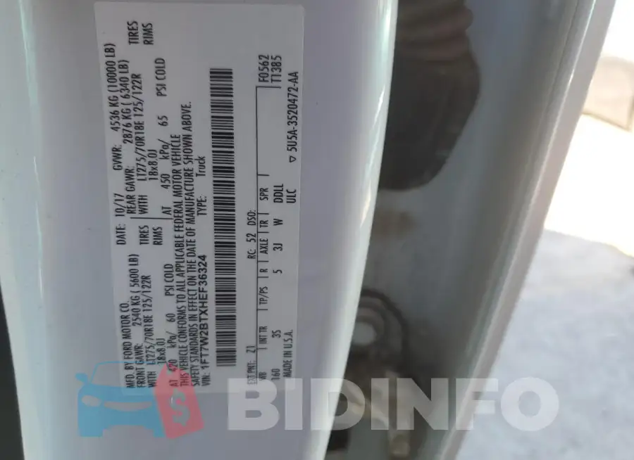 1FT7W2BTXHEF36324 Photo# 12