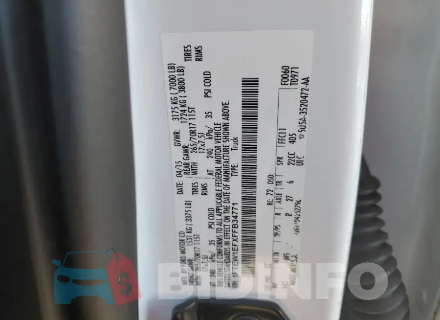 1FTEW1EFXFFB34771 Photo# 12