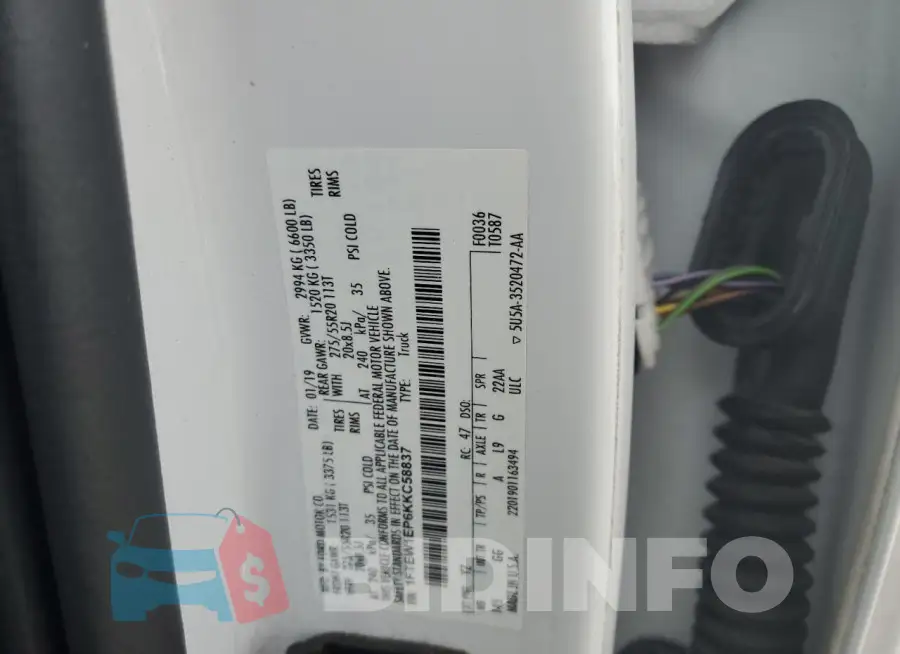 1FTEW1EP6KKC58837 Photo# 13