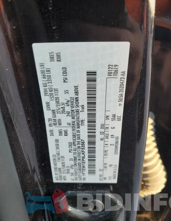 1FTEW1EP8LKF53567 Photo# 12