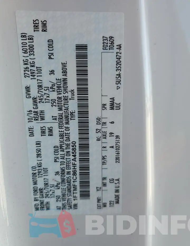 1FTMF1C86HFA45850 Photo# 12