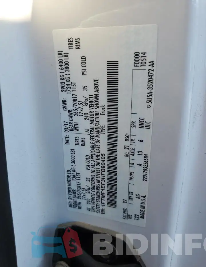 1FTMF1EF3HFB90405 Photo# 13
