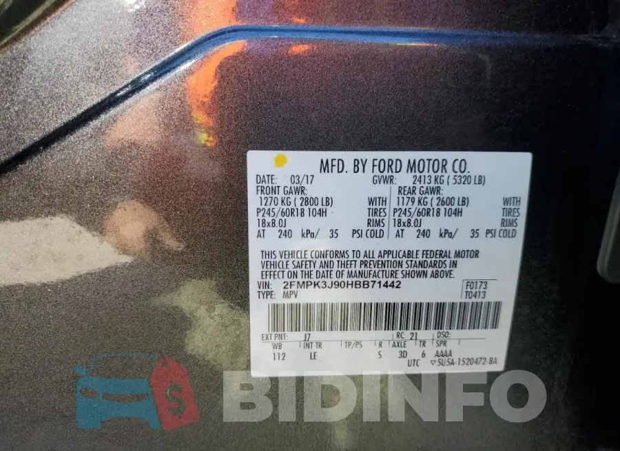 2FMPK3J90HBB71442 Photo# 12