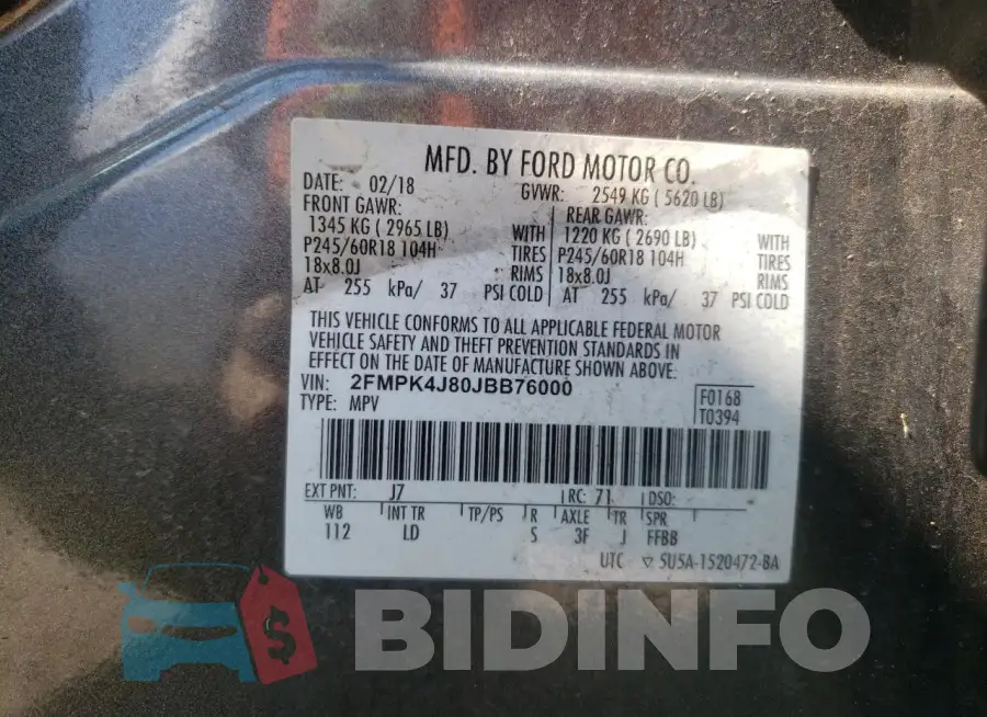 2FMPK4J80JBB76000 Photo# 12