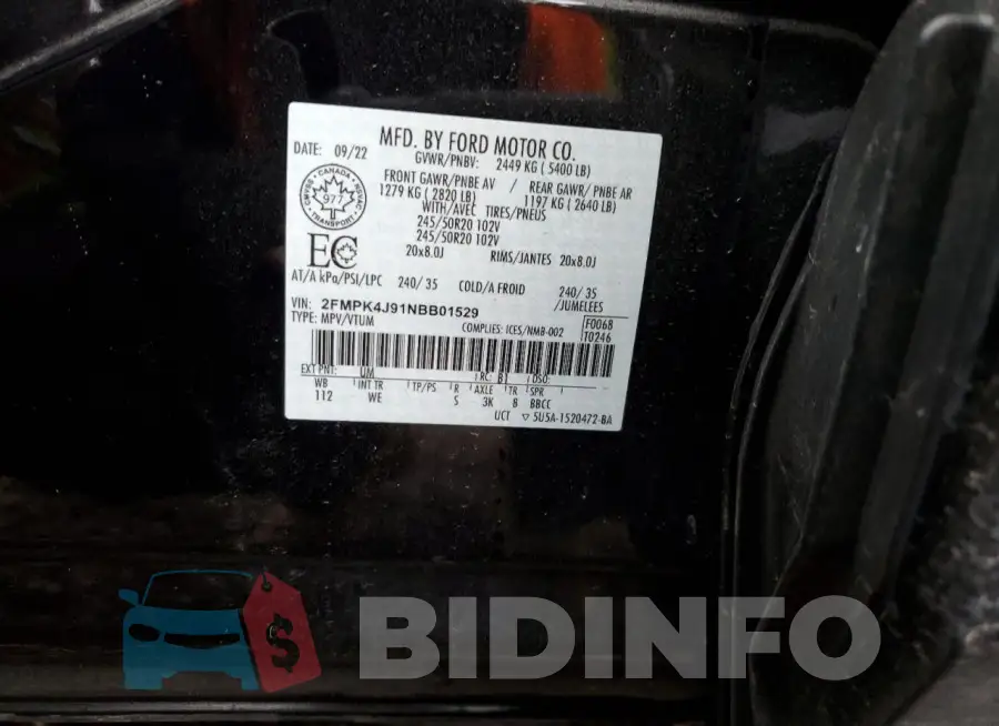 2FMPK4J91NBB01529 Photo# 14