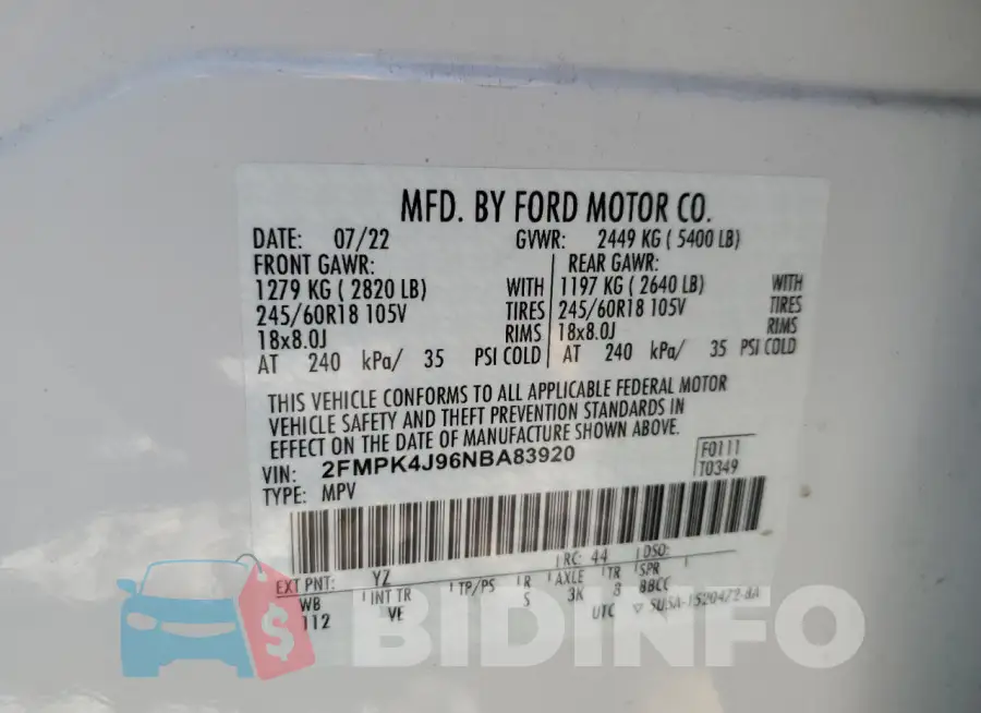2FMPK4J96NBA83920 Photo# 14