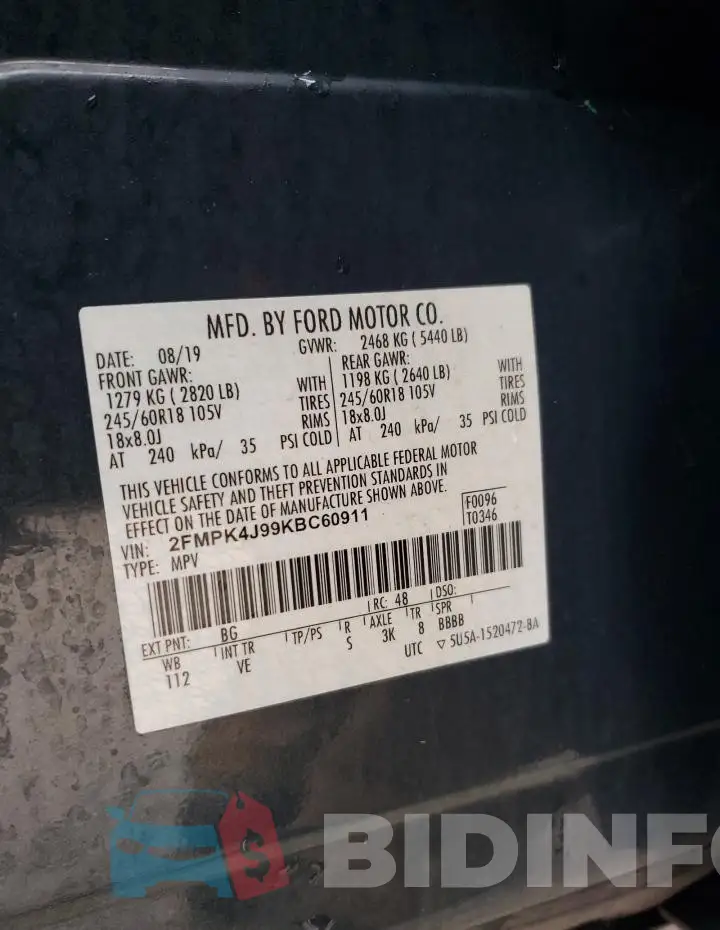 2FMPK4J99KBC60911 Photo# 13