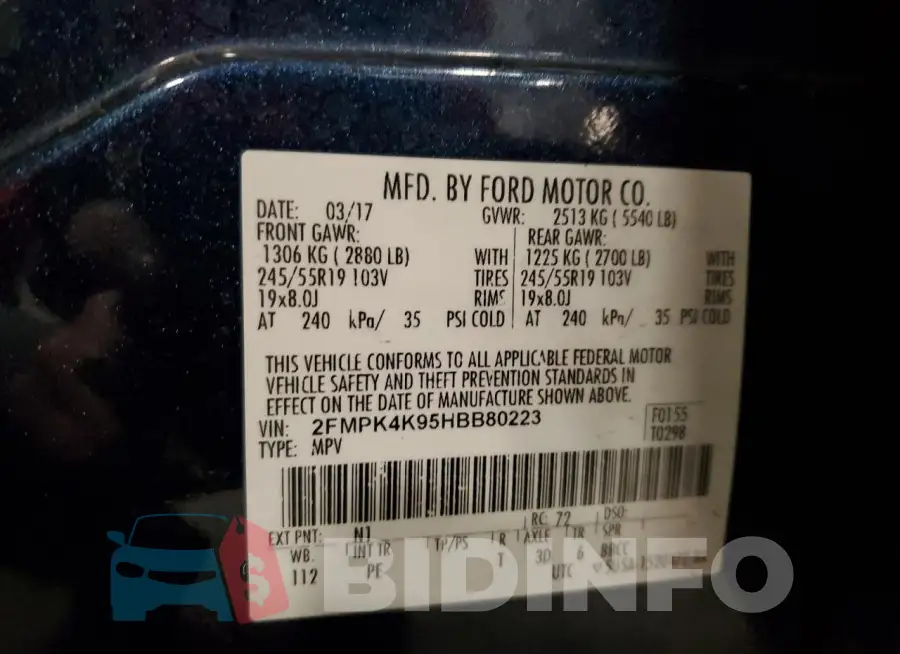 2FMPK4K95HBB80223 Photo# 13