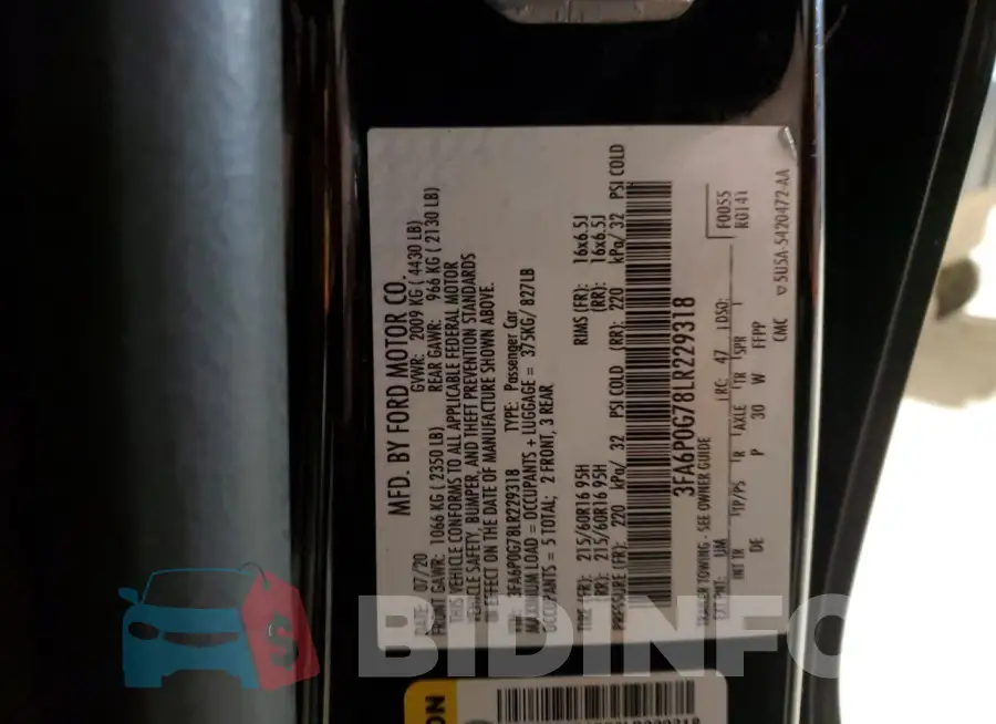 3FA6P0G78LR229318 Photo# 12