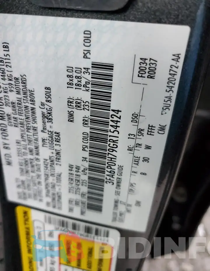 3FA6P0H79GR154424 Photo# 12