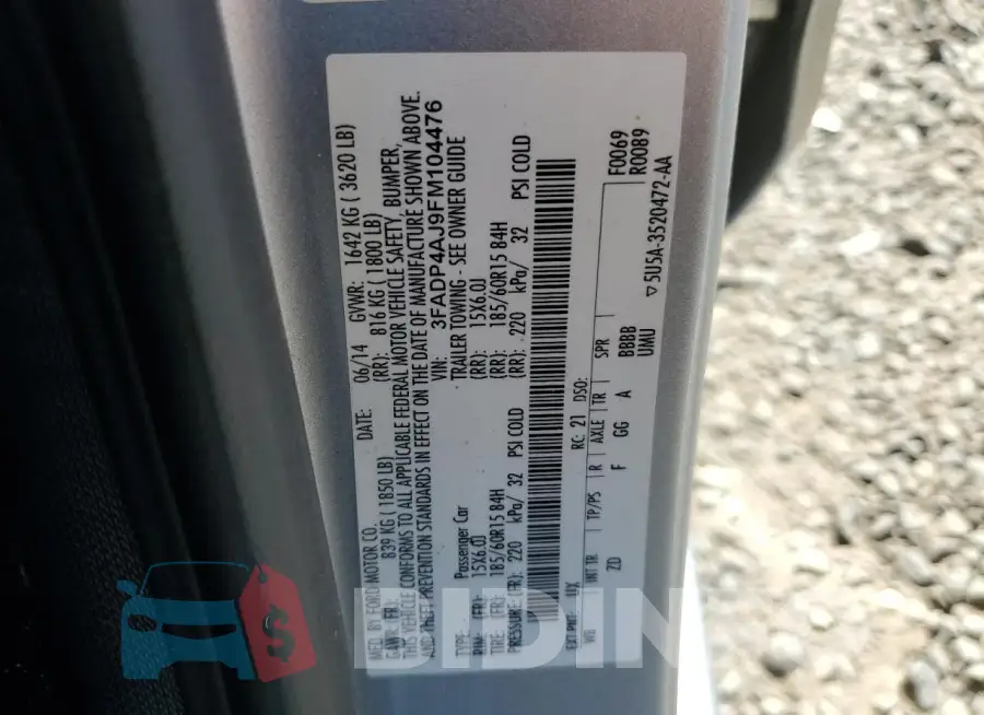 3FADP4AJ9FM104476 Photo# 12