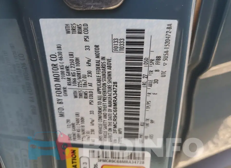 3FMCR9C68MRA34728 Photo# 13