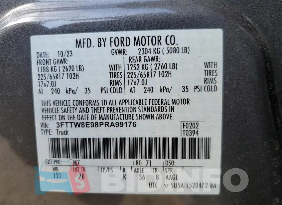 3FTTW8E98PRA99176 Photo# 13