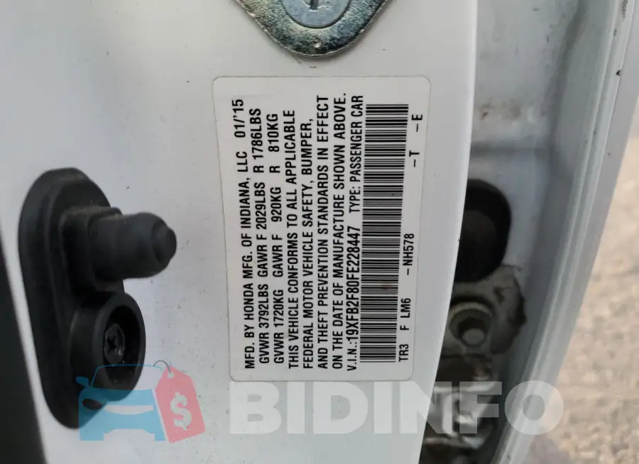 19XFB2F80FE228447 Photo# 13