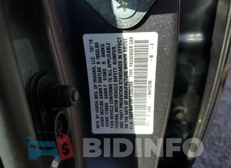 19XFB4F28FE200399 Photo# 12