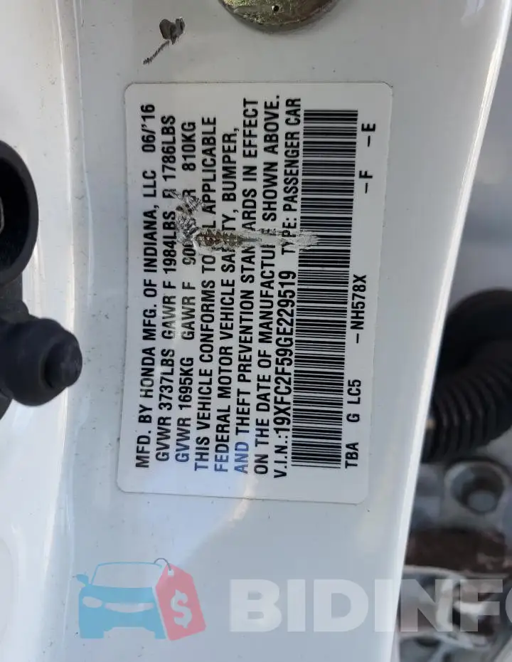 19XFC2F59GE229519 Photo# 12