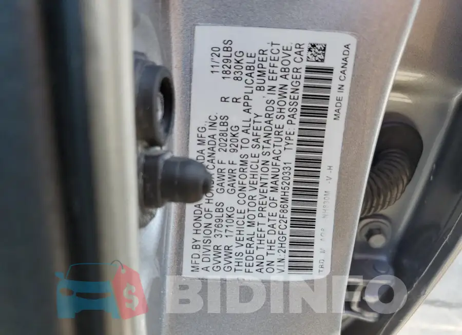 2HGFC2F86MH520331 Photo# 13
