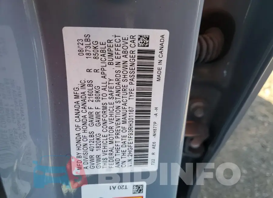 2HGFE1F93RH301167 Photo# 13