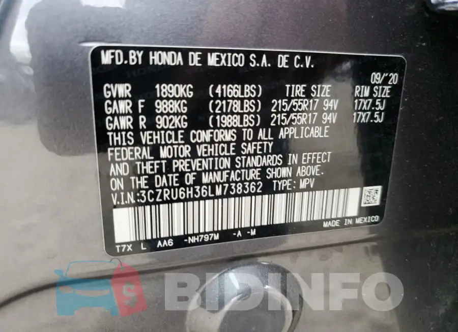 3CZRU6H36LM738362 Photo# 13
