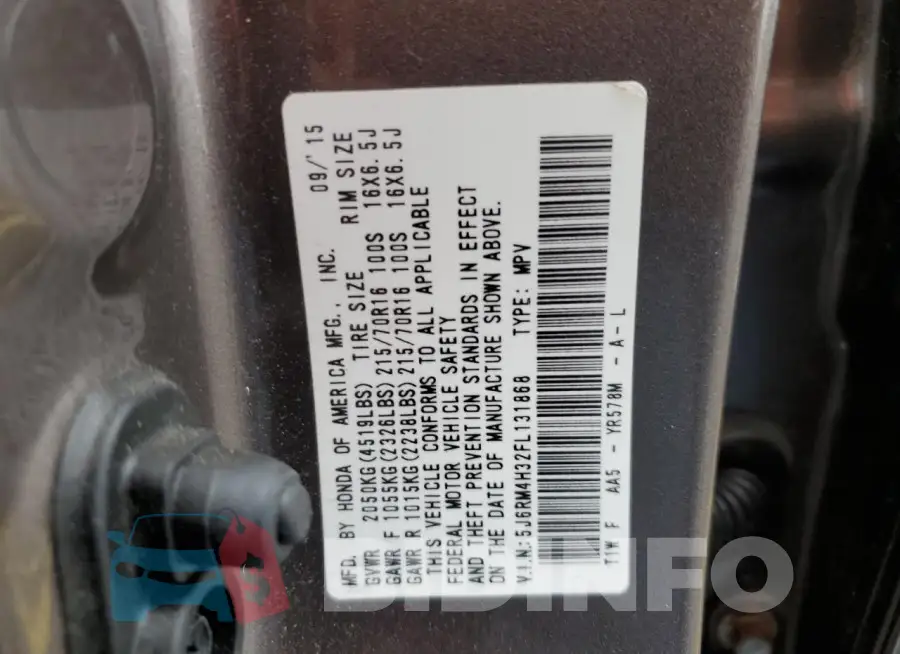 5J6RM4H32FL131868 Photo# 13