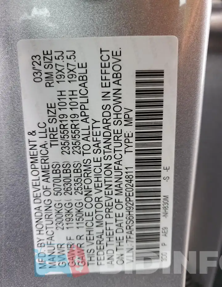 7FARS6H92PE024811 Photo# 13