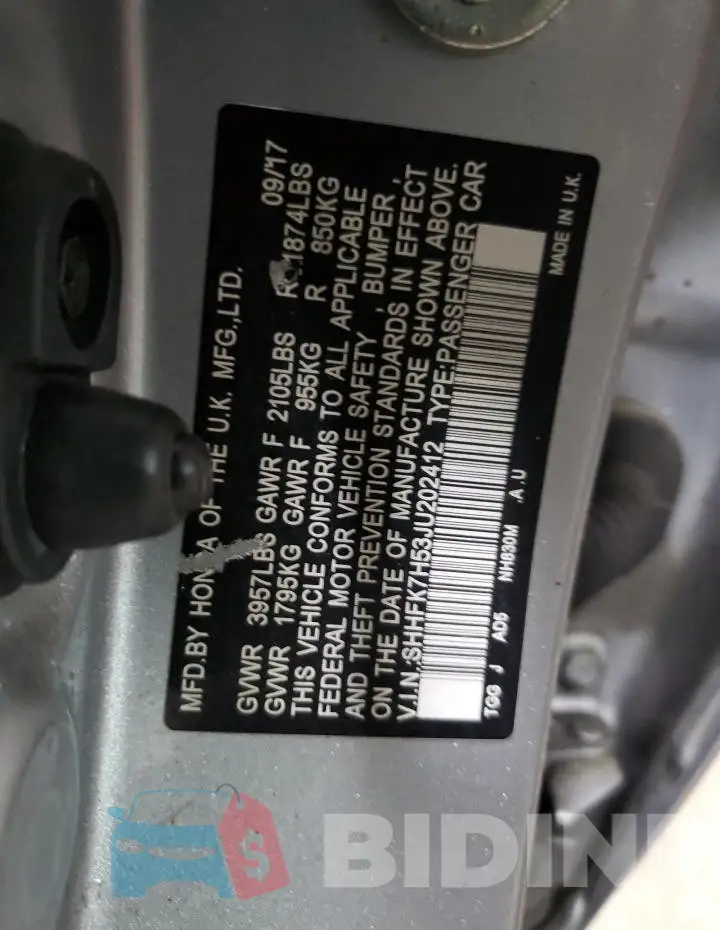 SHHFK7H53JU202412 Photo# 12
