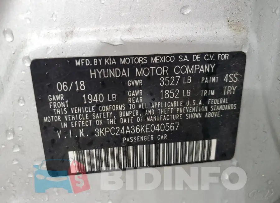 3KPC24A36KE040567 Photo# 12