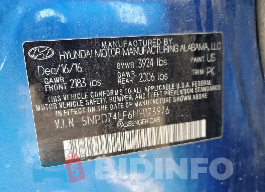 5NPD74LF6HH173976 Photo# 12