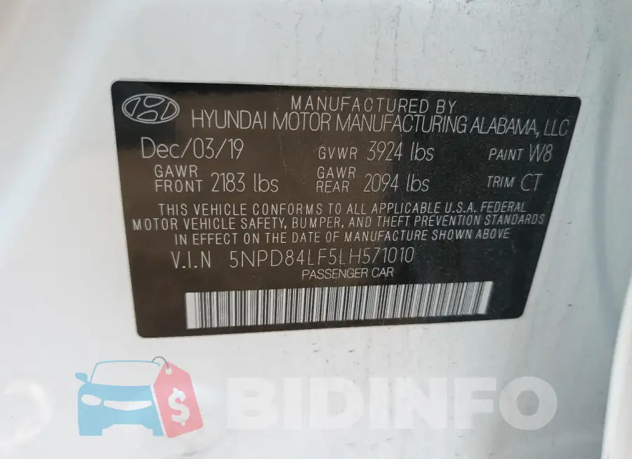 5NPD84LF5LH571010 Photo# 12