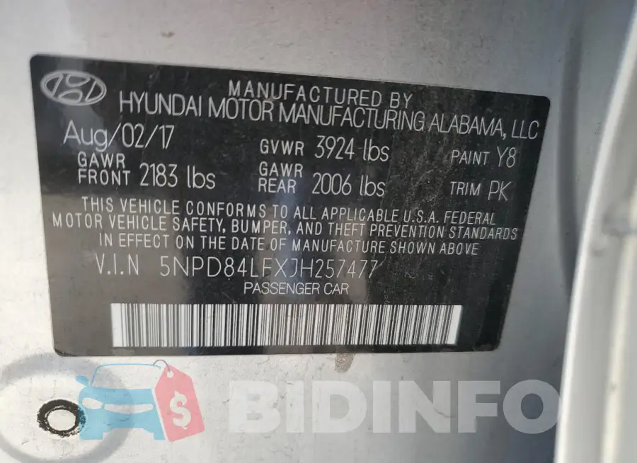 5NPD84LFXJH257477 Photo# 13