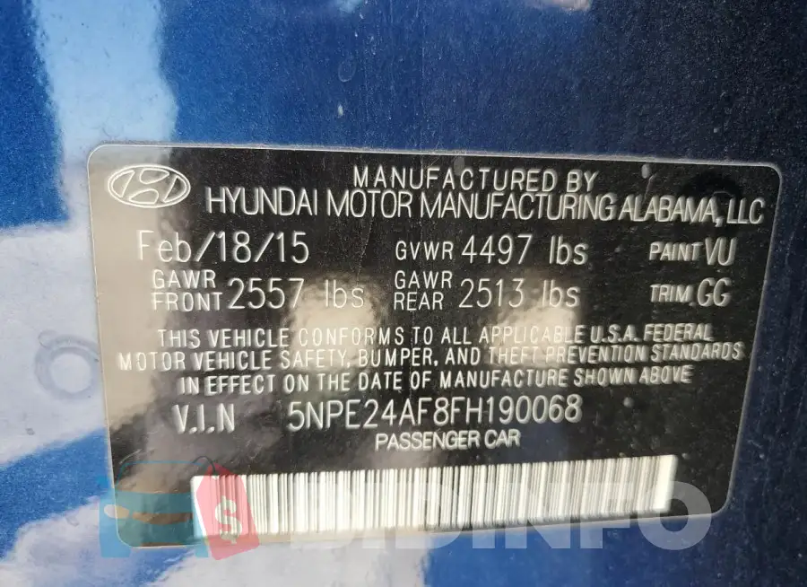 5NPE24AF8FH190068 Photo# 12
