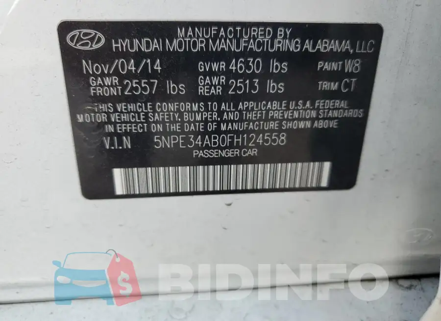 5NPE34AB0FH124558 Photo# 13