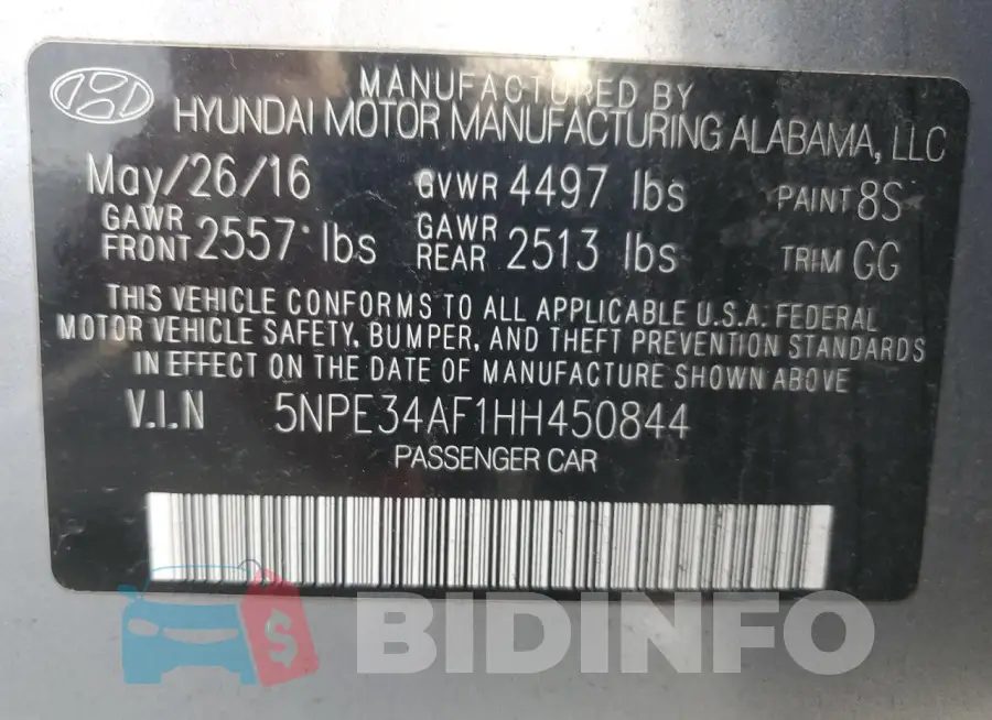 5NPE34AF1HH450844 Photo# 13