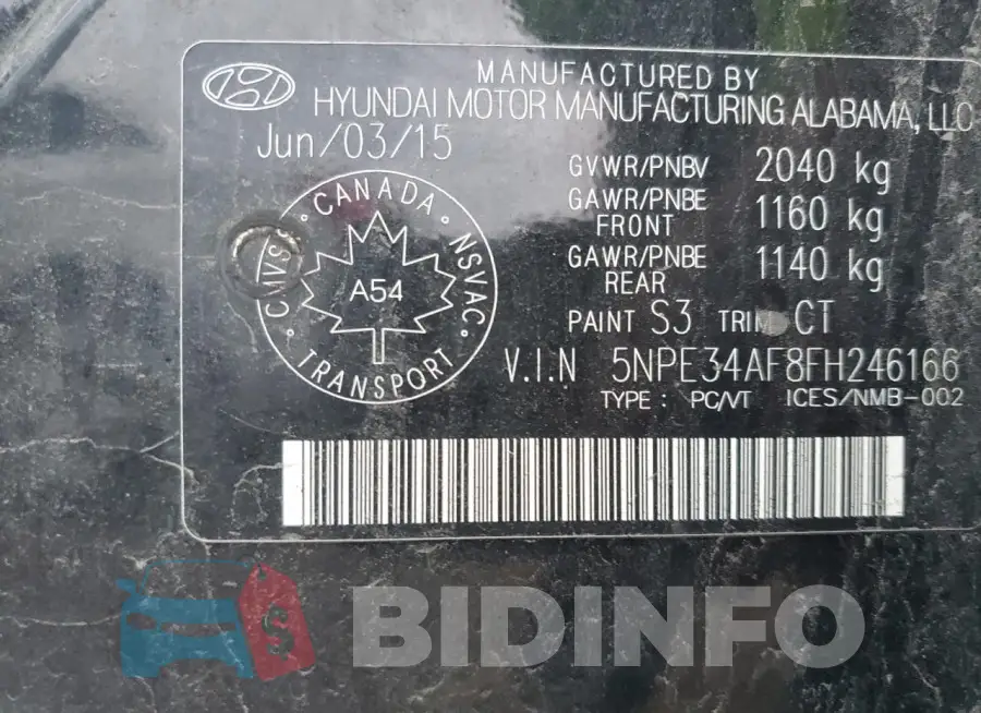 5NPE34AF8FH246166 Photo# 12