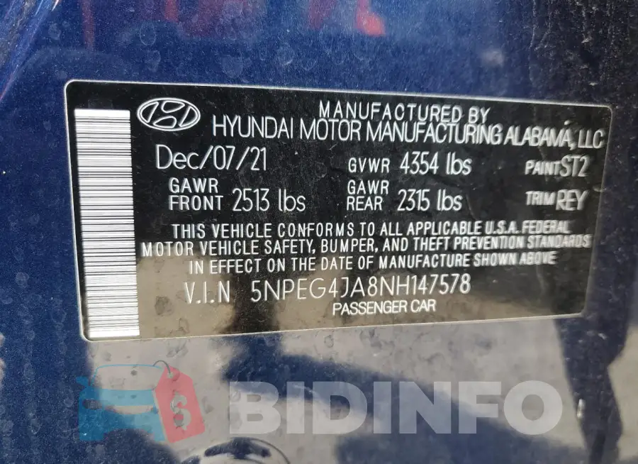 5NPEG4JA8NH147578 Photo# 12