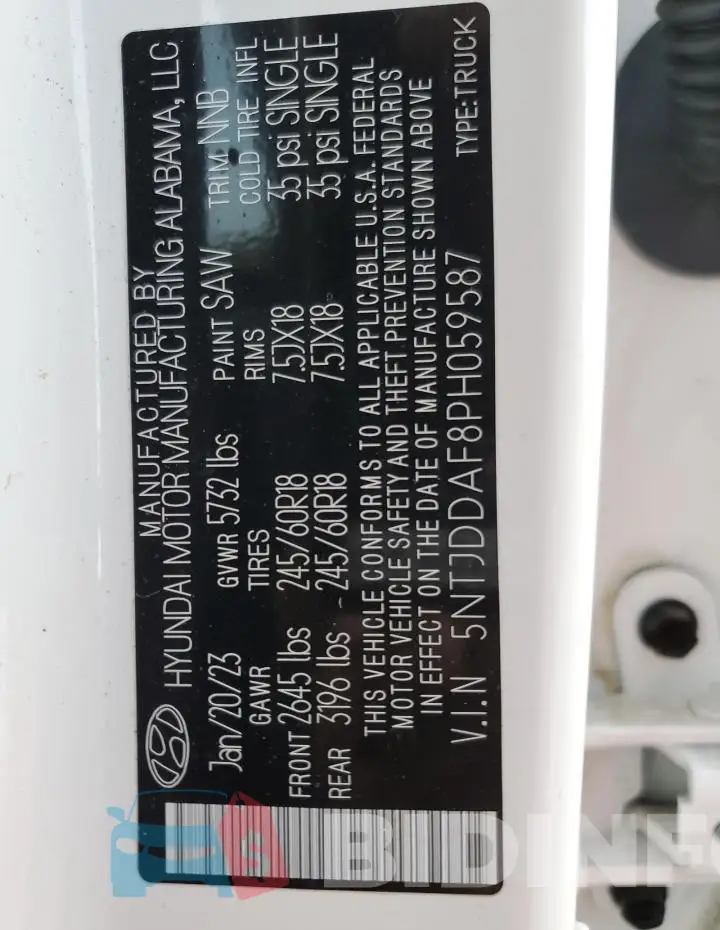 5NTJDDAF8PH059587 Photo# 12