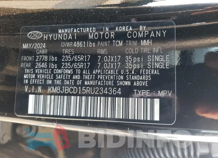 KM8JBCD15RU234364 Photo# 12