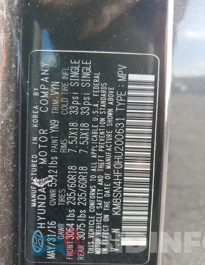 KM8SN4HF0HU200631 Photo# 13