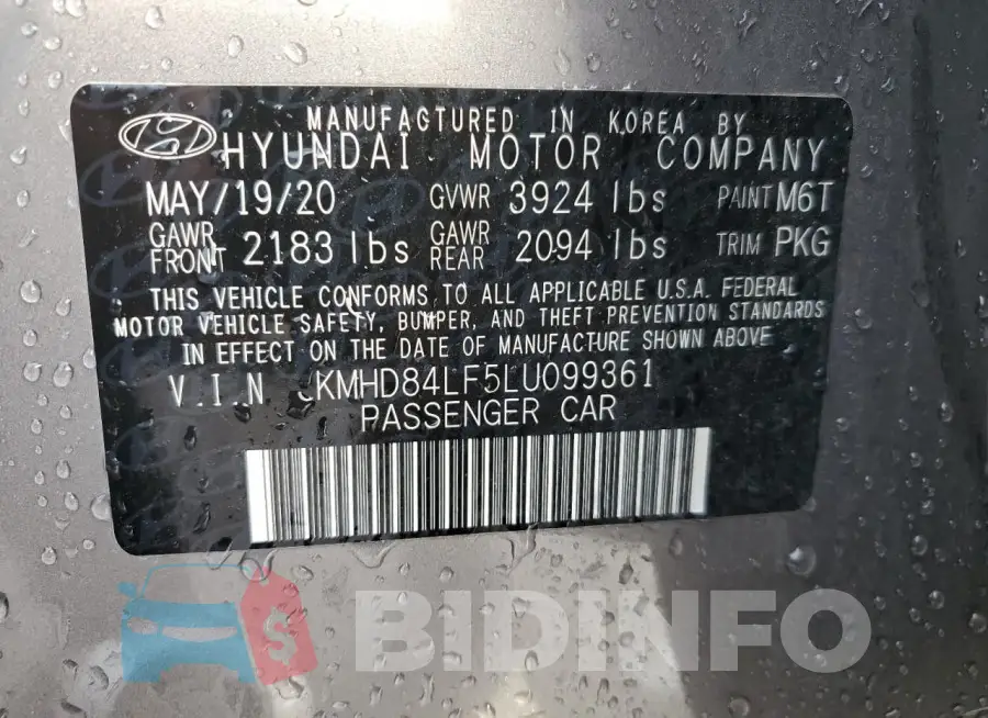 KMHD84LF5LU099361 Photo# 12