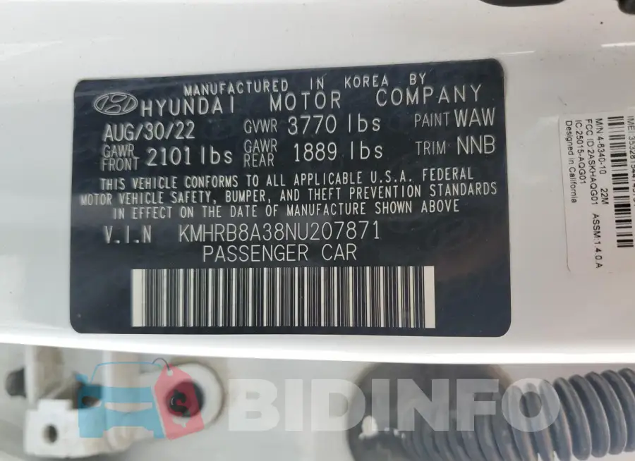 KMHRB8A38NU207871 Photo# 12
