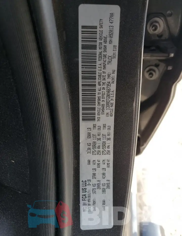 1C6RREFG9KN667354 Photo# 13