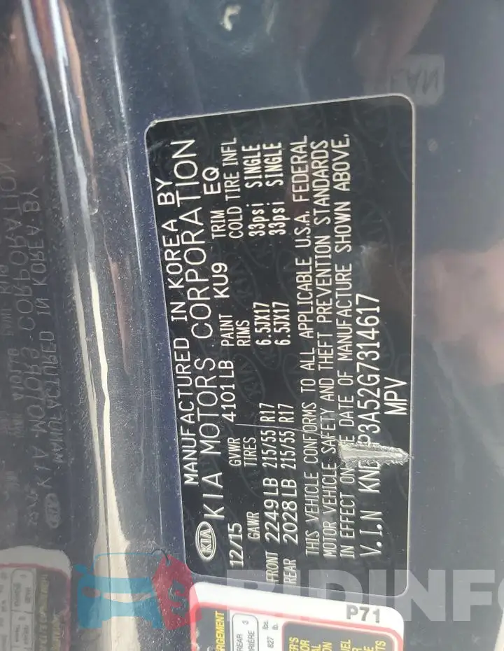 KNDJP3A52G7314617 Photo# 13