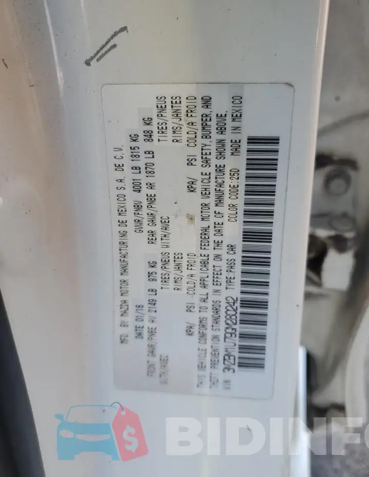 3MZBM1U79GM280242 Photo# 12