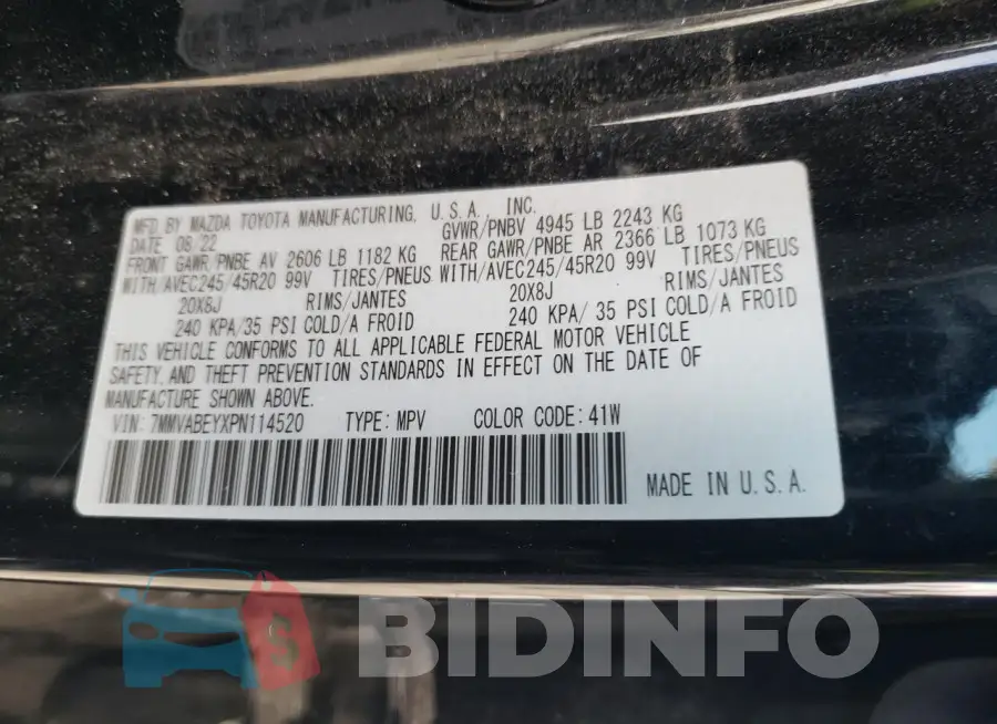 7MMVABEYXPN114520 Photo# 13