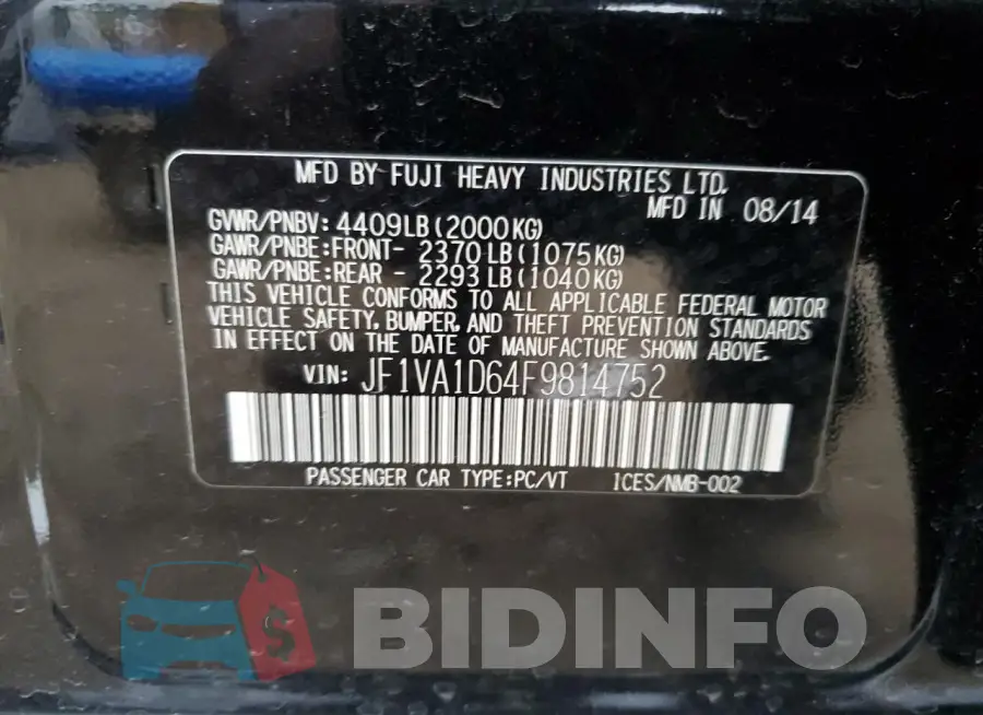 JF1VA1D64F9814752 Photo# 12