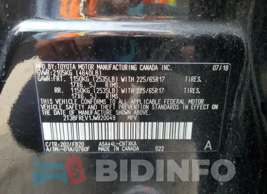 2T3BFREV1JW820049 Photo# 13
