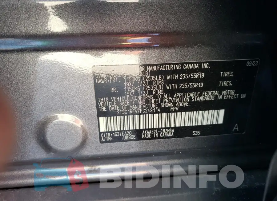 2T3C1RFV7PC249114 Photo# 13