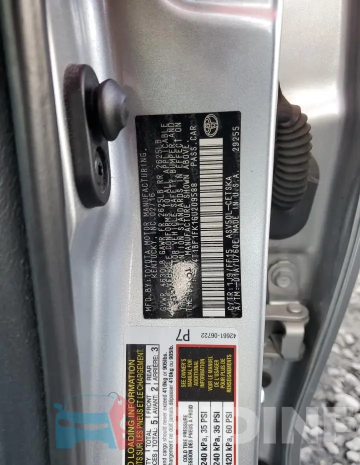 4T1BF1FK1GU209588 Photo# 12