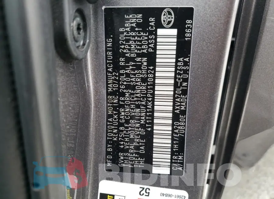4T1T11AK4PU110824 Photo# 13
